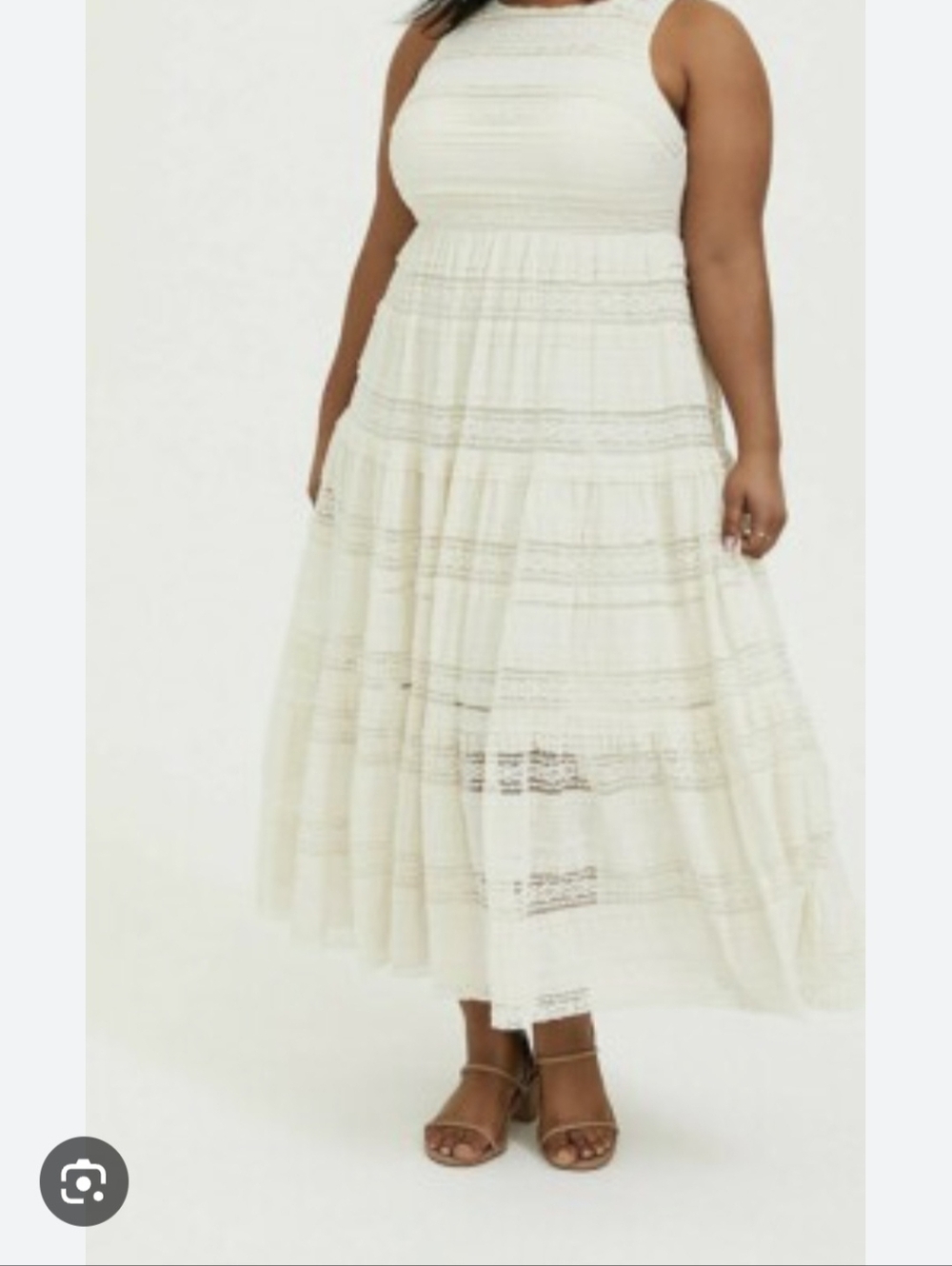 Torrid Sz 18 Women’s Cream Tiered Sleeveless Summer Dress